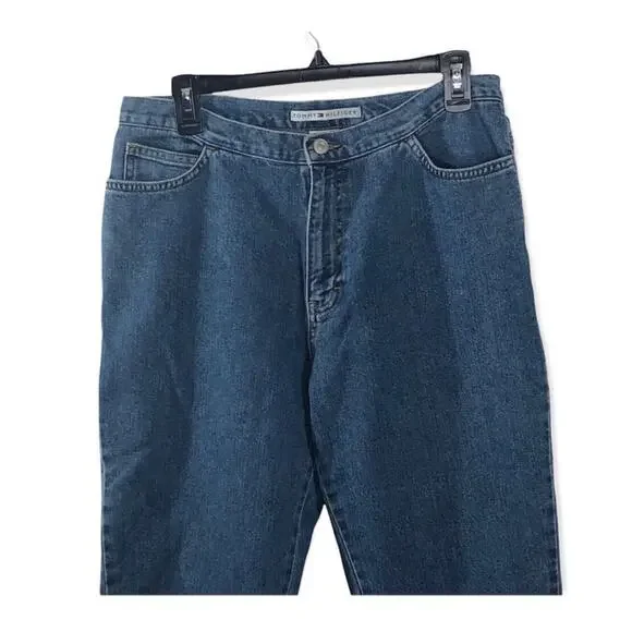 Tommy Hilfiger Vintage High-Waist Capri Mom Jeans Size 10 – Split Seam Retro - Picture 11 of 16
